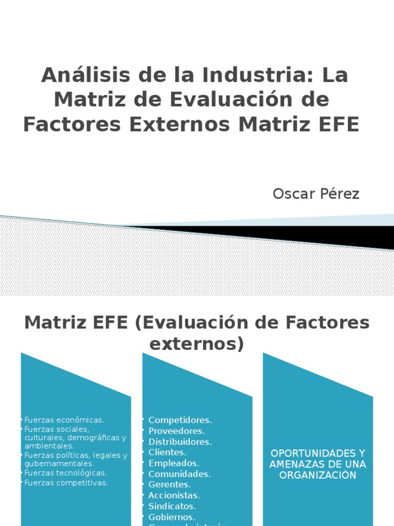 Matriz Efe y Efi | PDF | Exportaciones | Marketing