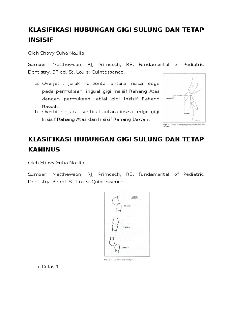 Klasifikasi Hubungan Gigi Kaninus dan Molar | PDF | Kajian Bahasa Asing