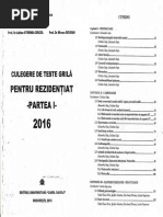 Culegere de Teste Grila Pentru Rezidentiat 2016 Bucuresti (Partea 1 Si 2)