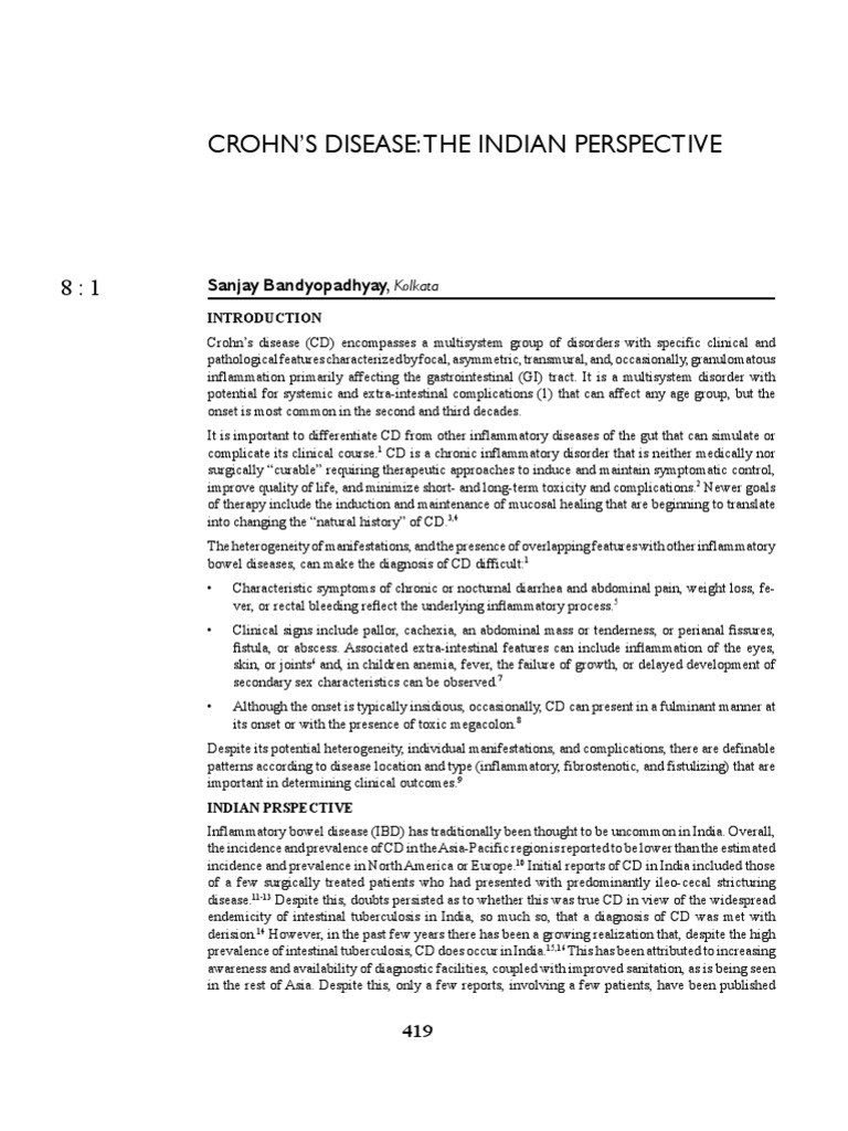 Crohns Disease Epidemiology With References PDF Inflammatory Bowel