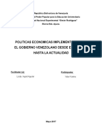 Politicas Economicas Implementadas Por El Gobierno Venezolano Desde El Año 2016 Hasta La Actualidad
