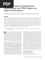 Drivers of Export Segmentation Effectiveness And