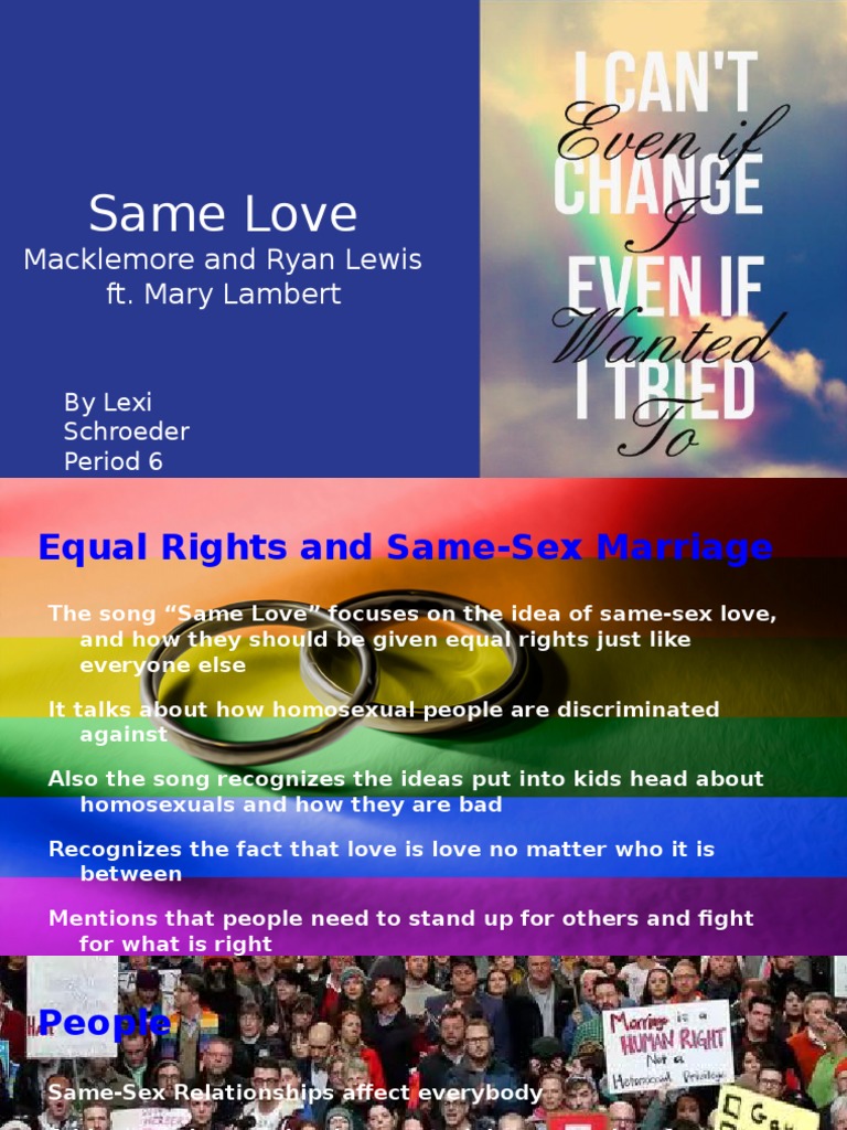 Song Presentation-4 | PDF | Homosexuality | Same Sex Marriage