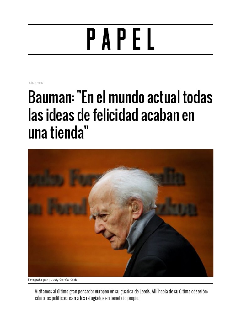 Bauman: La felicidad y el consumismo | PDF | Felicidad | Desigualdad social
