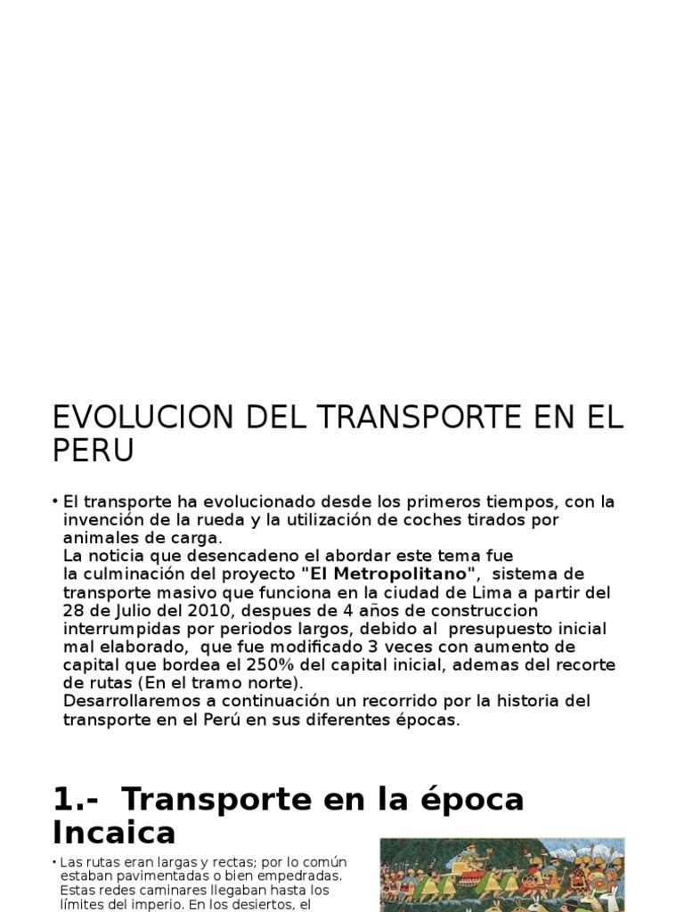 Evolución del Transporte en Perú | PDF | Lima | La carretera