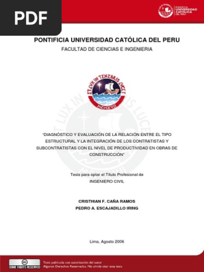 2006 Diagnostico Y Evaluacion De La Relacion Entre El Tipo