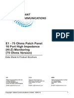 75 Ohms Monitoring Patchpanel