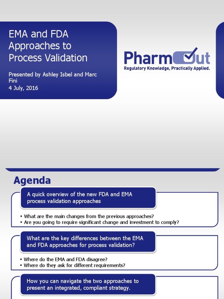 2015 GMP Validation Forum D1.T4.2.2 EMA and FDA Approaches To Process