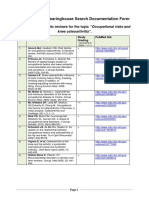 The PEROSH Clearinghouse Search Documentation Form: Collected Systematic Reviews For The Topic "Occupational Risks and