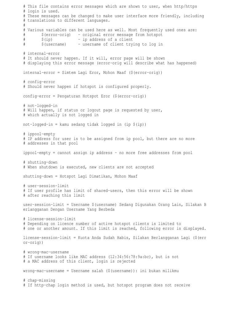 User Login Error Messages Guide | PDF | Radius | Computer Networking