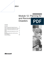 Module 12: Planning For and Recovering From Disasters