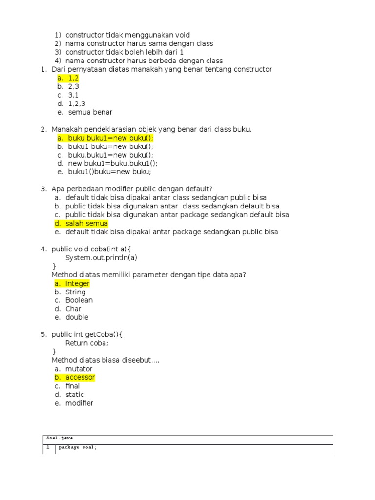 Mutator dan Constructor dalam Java | PDF