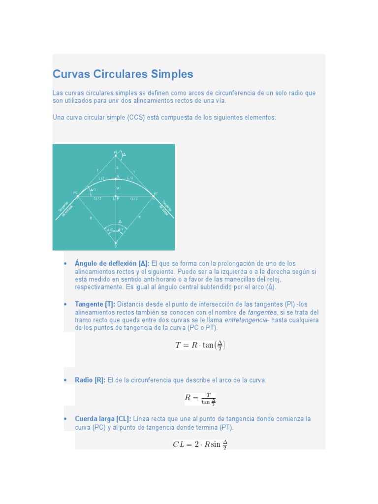Curvas Circulares | PDF | Curva | Circulo