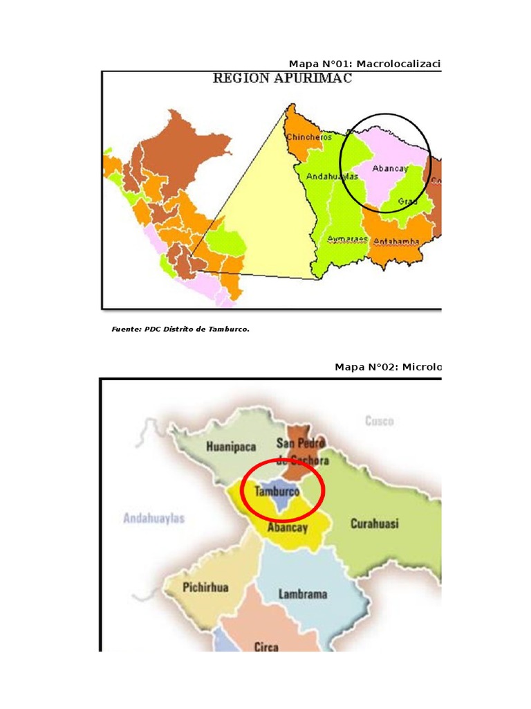 Mapa y Población del Distrito de Tamburco | PDF | Riego | Agronomía