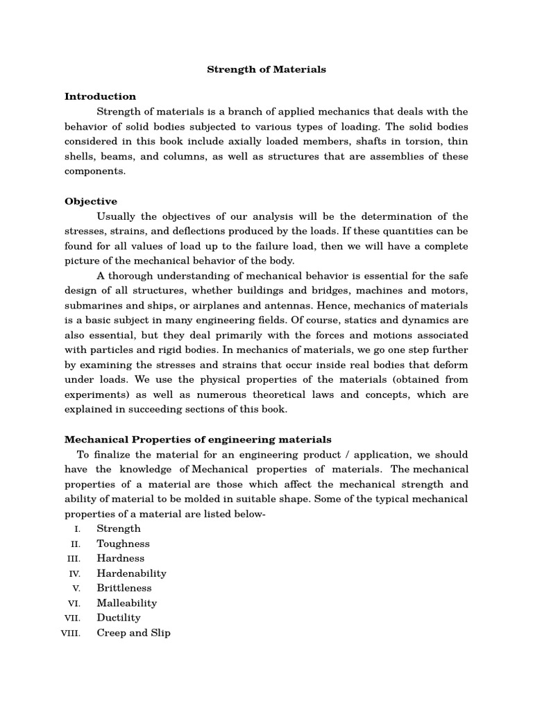 Strength of Materials Lab Manual PDF Deformation (Engineering