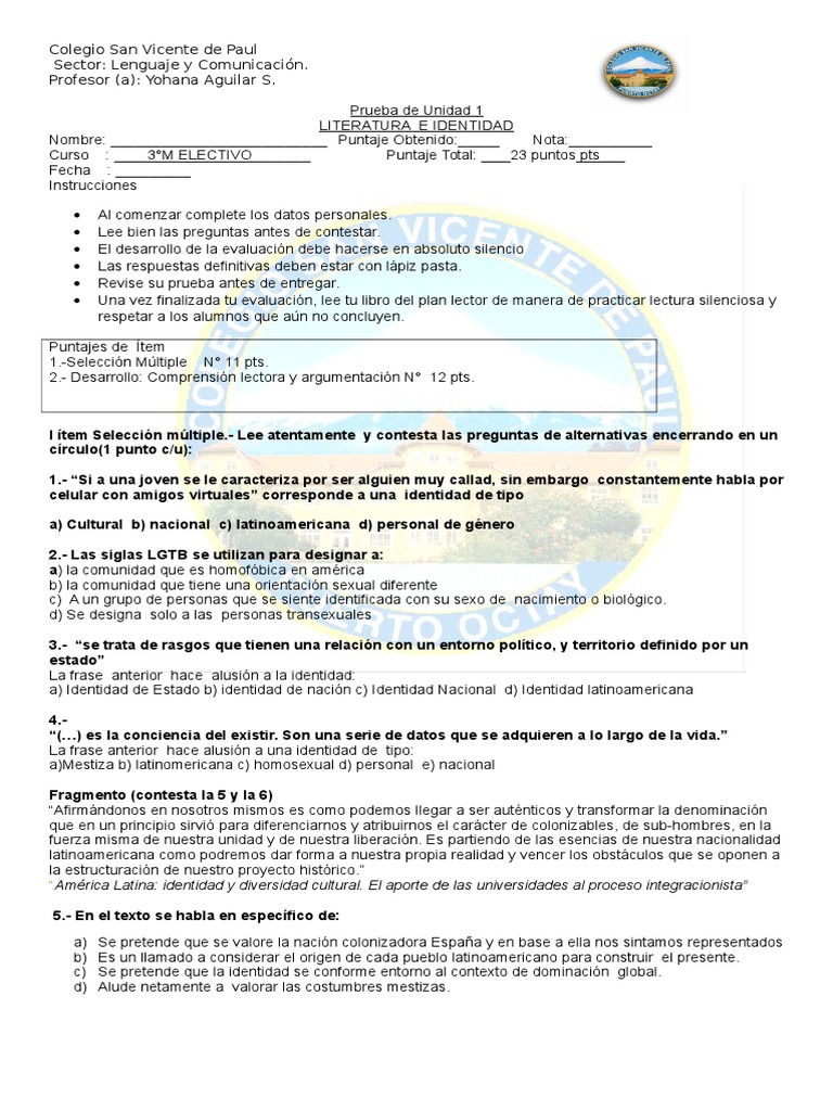 Cultura E Identidad Preguntas Y Respuestas Respuestas