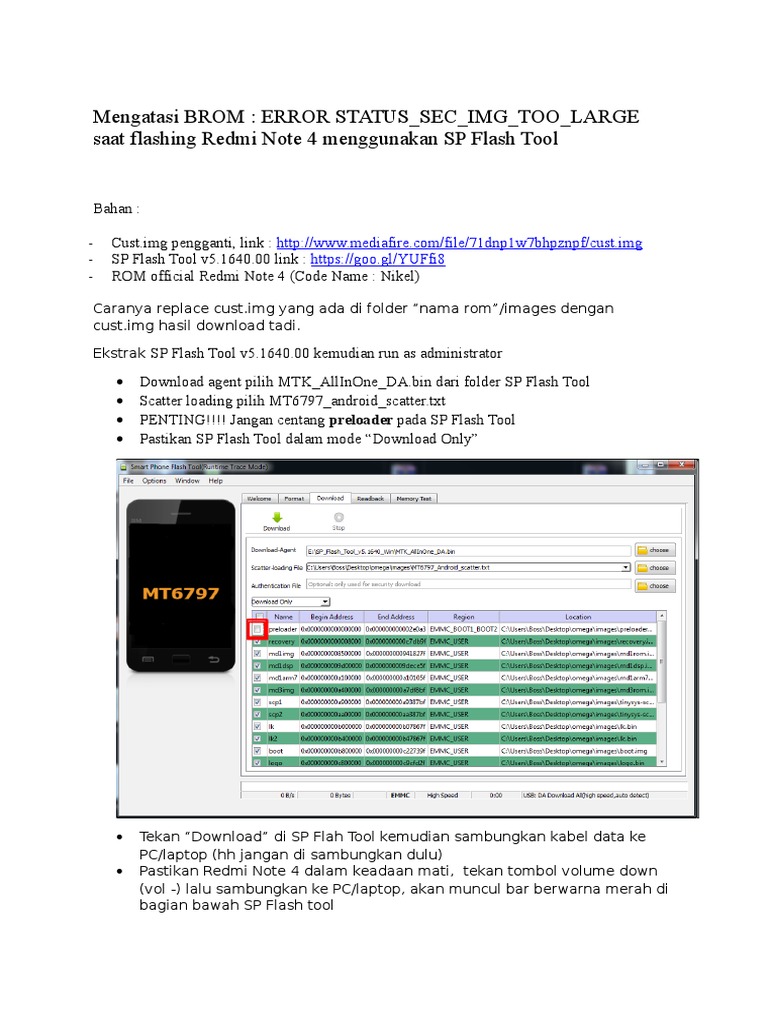 Atasi BROM Error di Redmi Note 4 | PDF