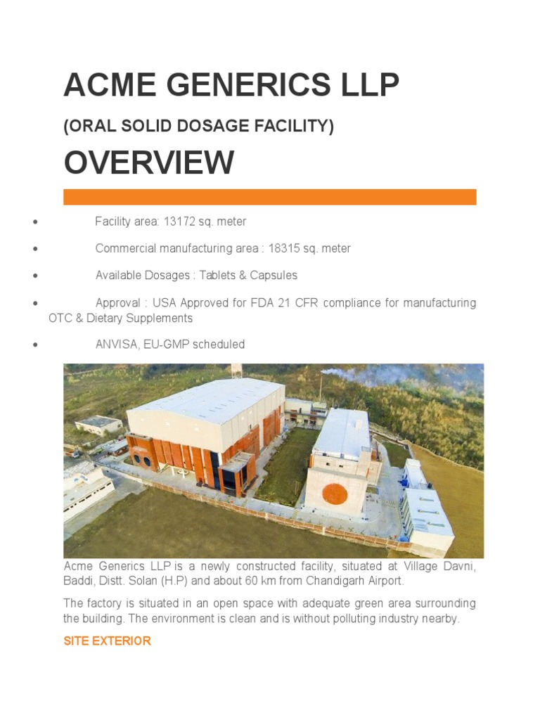 Acme Generics Llp Tablet (Pharmacy) Technology