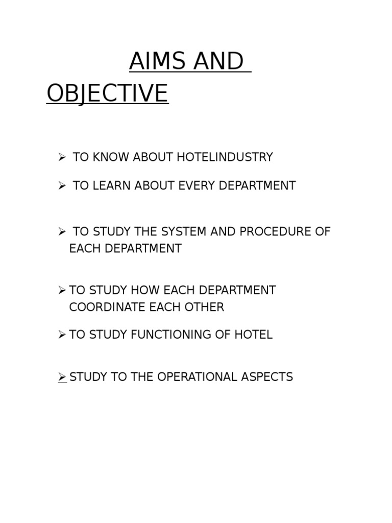 Hotel Industry Operations Overview | PDF | Career & Growth | Technology ...