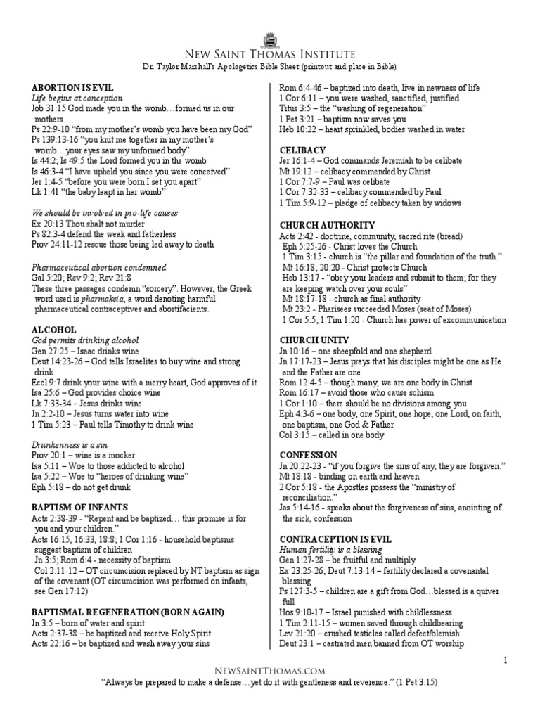 Free Printable Bible Cheat Sheets