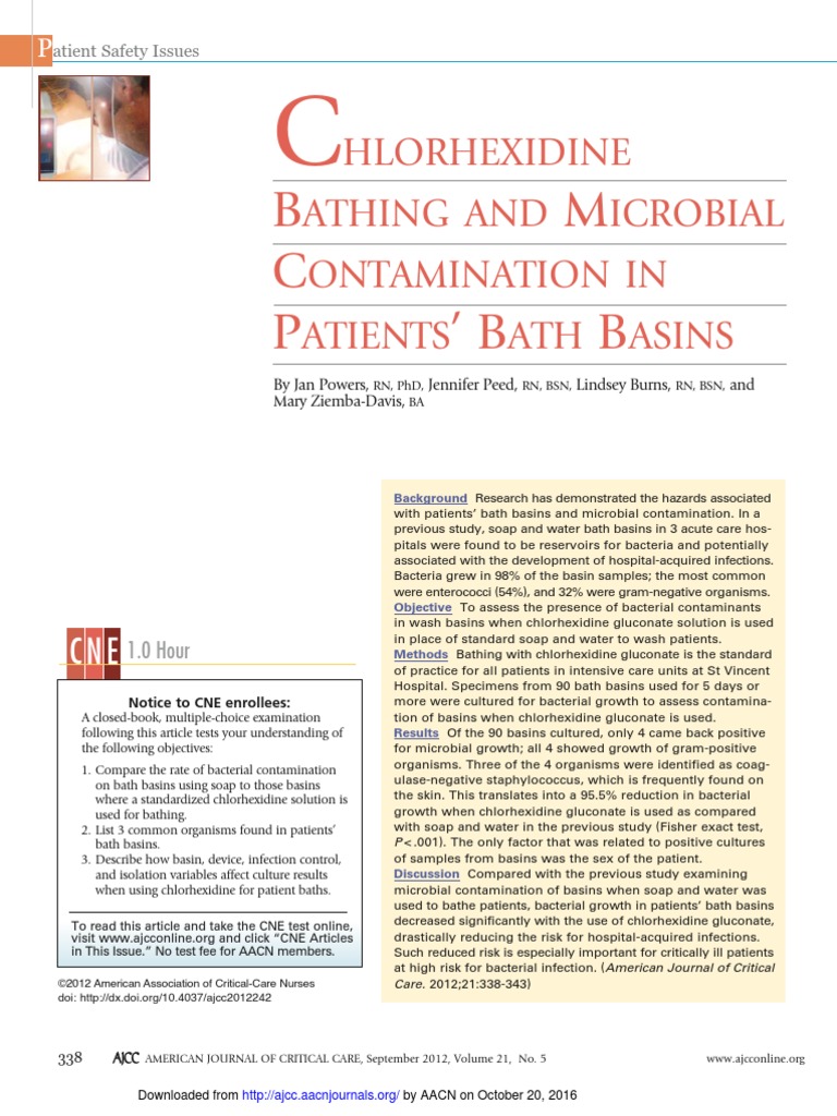 Chlorhexidine Bathing and Microbial Contamination in Patients' Bath
