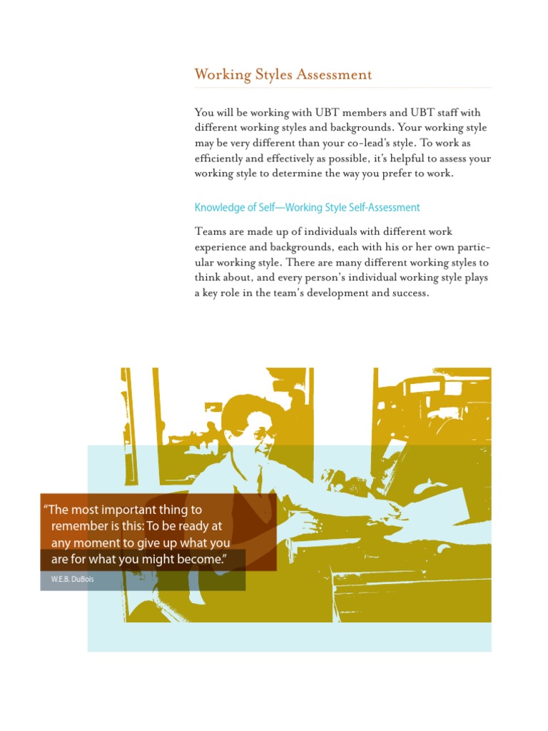 Working Styles Assessment Guide | PDF | Psychological Concepts | Psychology