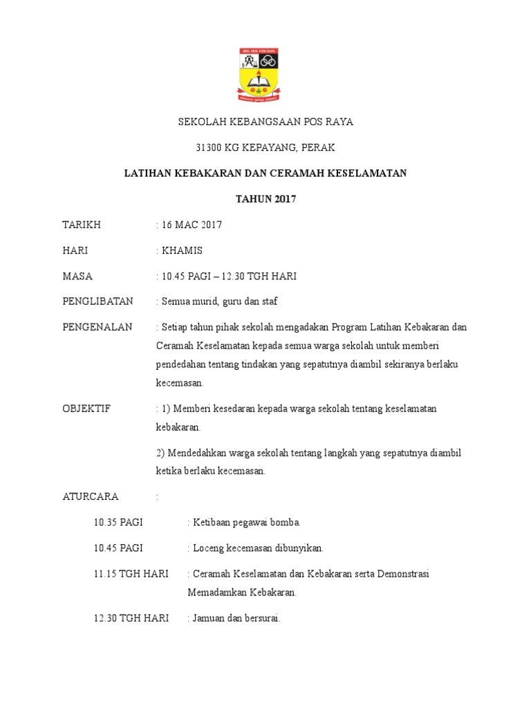 Laporan Latihan Kebakaran 2017