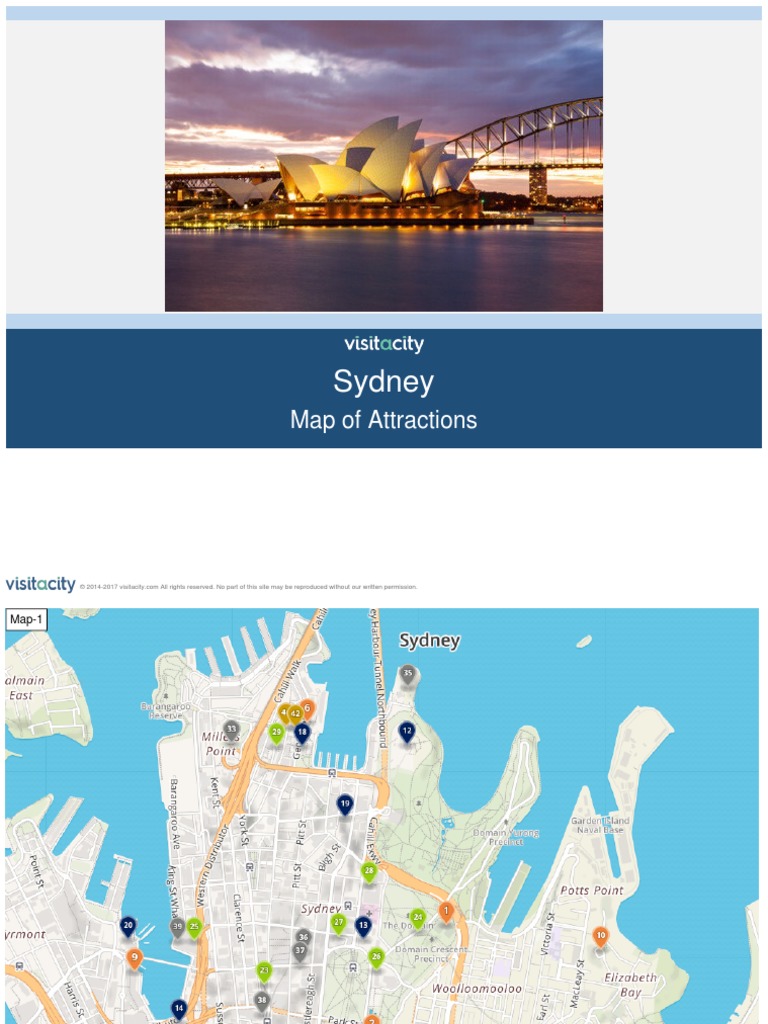 Sydney: Map of Attractions | PDF | Sydney | Museum