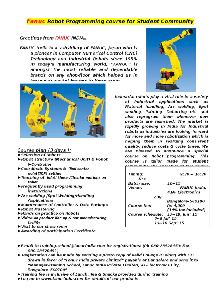 fanuc robot programming training