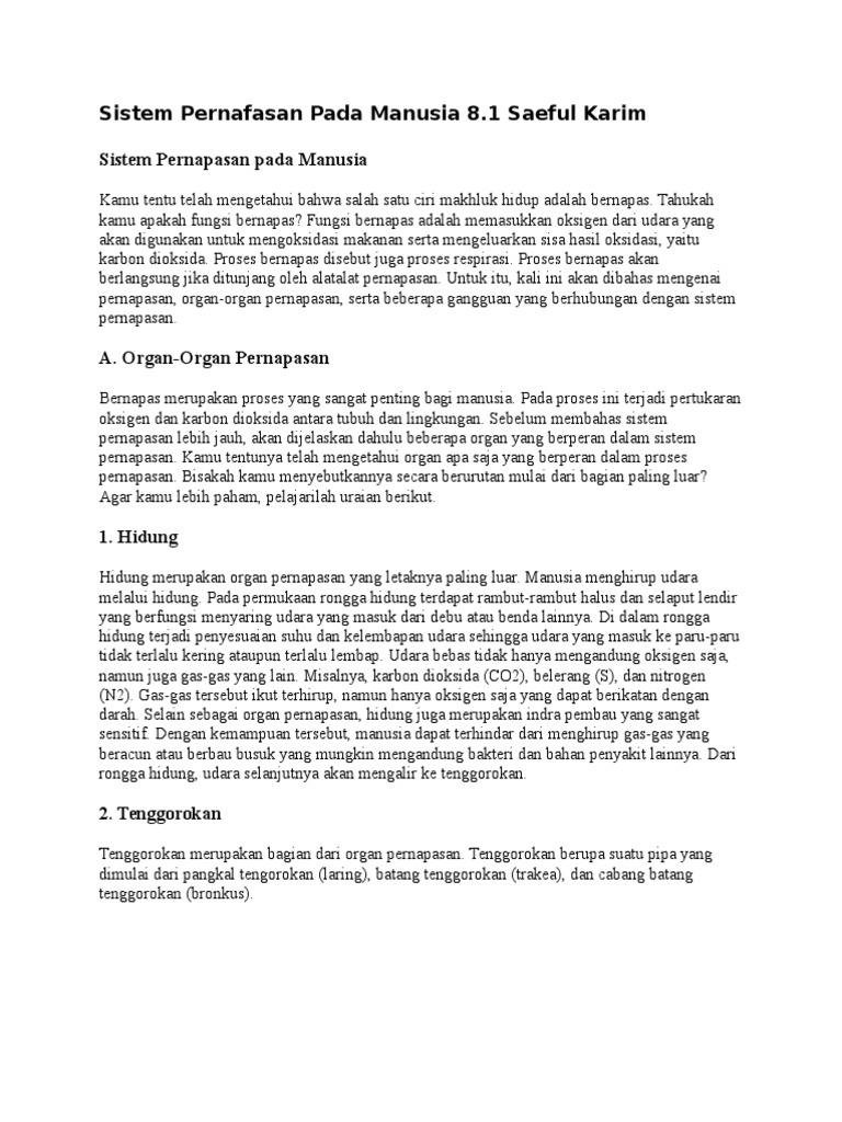Gangguan Pada Cabang Batang Tenggorokan Akibat Infeksi