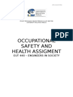 Occupational Safety and Health Assigment: Eut 440 - Engineers in Society