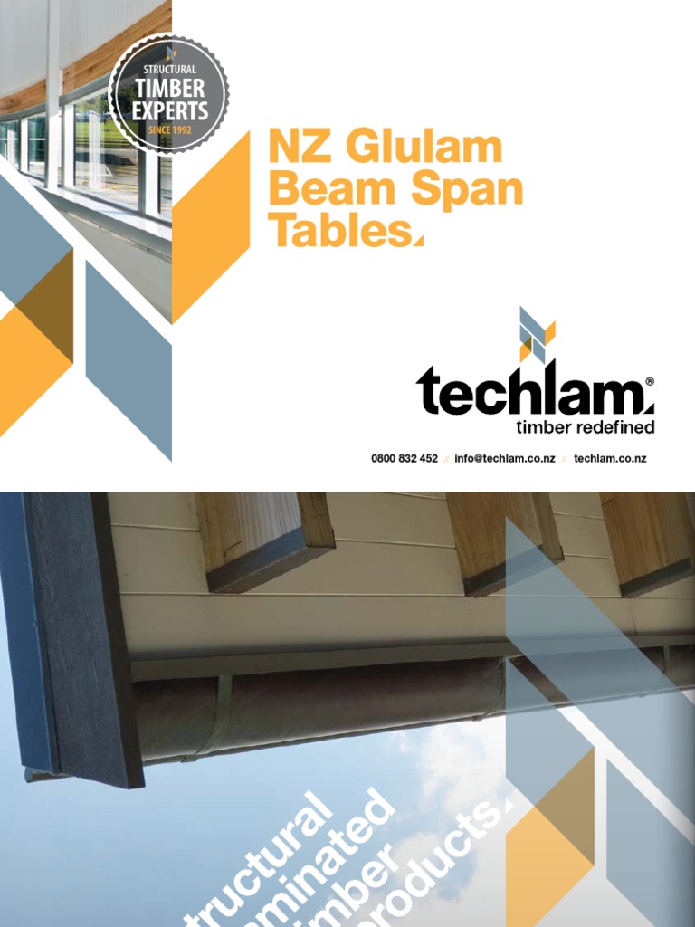 NZ Glulam Beam Span Tables PDF Bending Beam (Structure)
