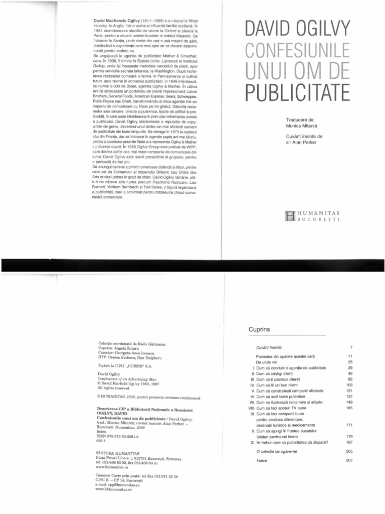 DAVID OGILVY CONFESIUNILE UNUI OM DE PUBLICITATE PDF