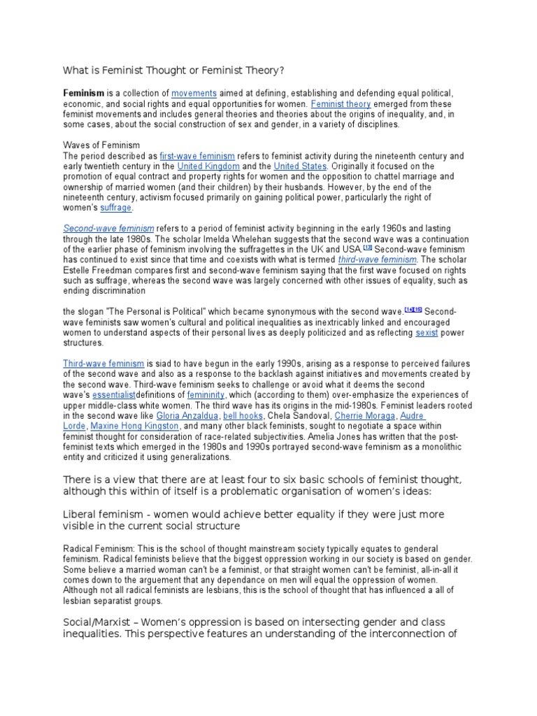 Understanding Feminist Thought and Theory | PDF | Feminism | Gender Studies