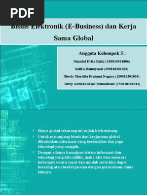 Bisnis Elektronik E Business Dan Kerja Sama Global