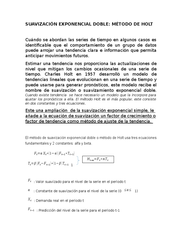 Método de Holt para Pronósticos | PDF | Predicción | Science