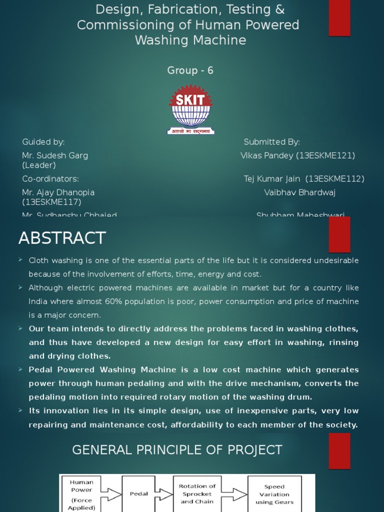 Human Powered Pedal Washing Machine PDF Washing Machine