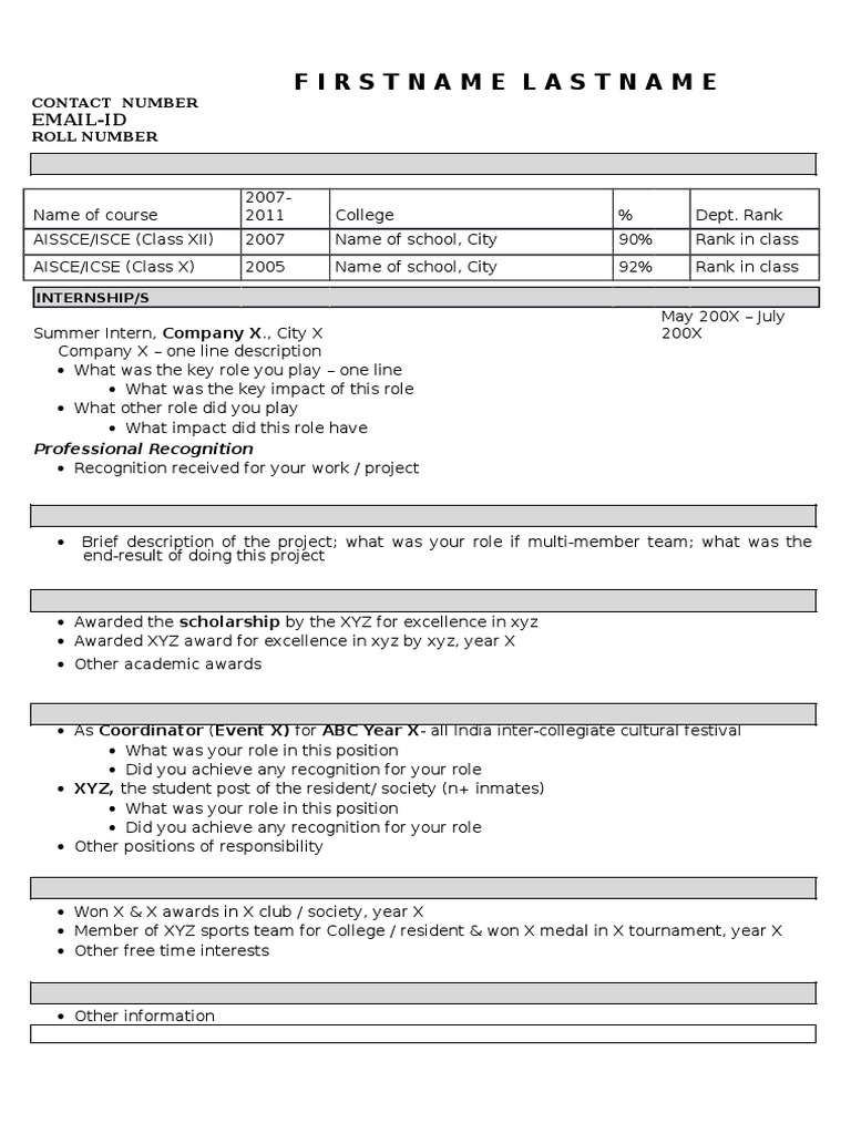 DTU Resume Template Guide | PDF