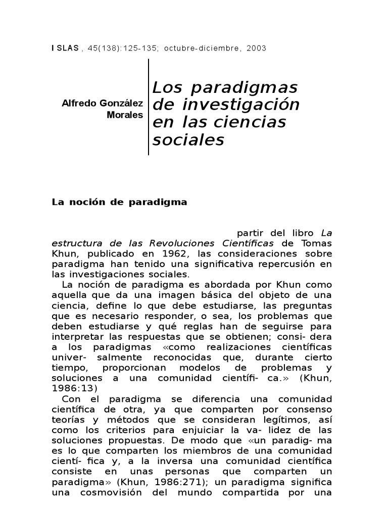 Paradigmas de Investigación Social | PDF | Paradigma | Science