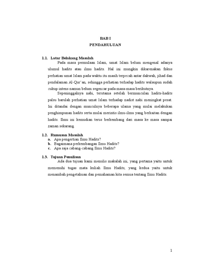 Makalah Ulumul Hadits