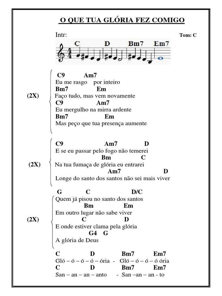O Que Tua Glória Fez Comigo | PDF