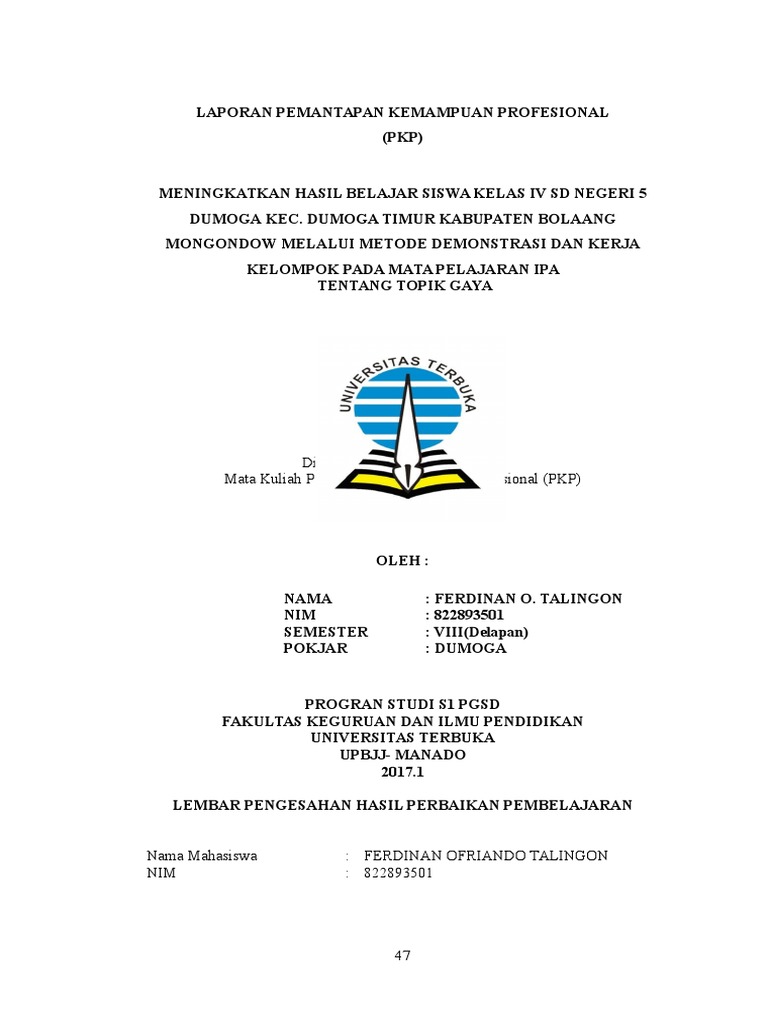 Laporan Pkp Ipa Ferdinan Talingon Docx