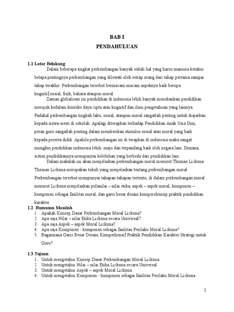 Perkembangan Moral Lickona Pdf