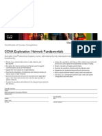 CCNA Exploration: Network Fundamentals: Certificate of Course Completion