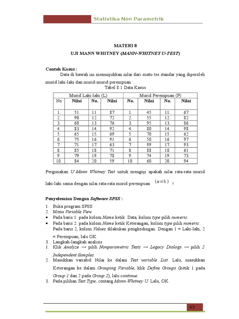 Contoh Soal Statistika Parametrik Dan Penyelesaiannya Dengan