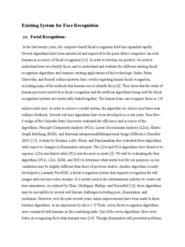 Overview of Facial Recognition Systems | PDF | Principal Component ...