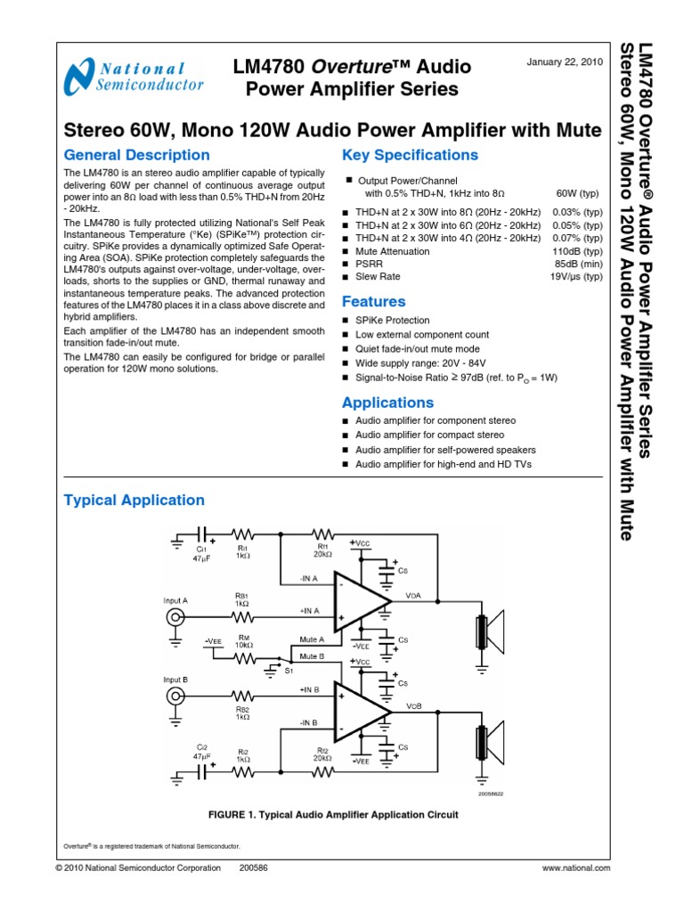 LM4780 Overture | PDF