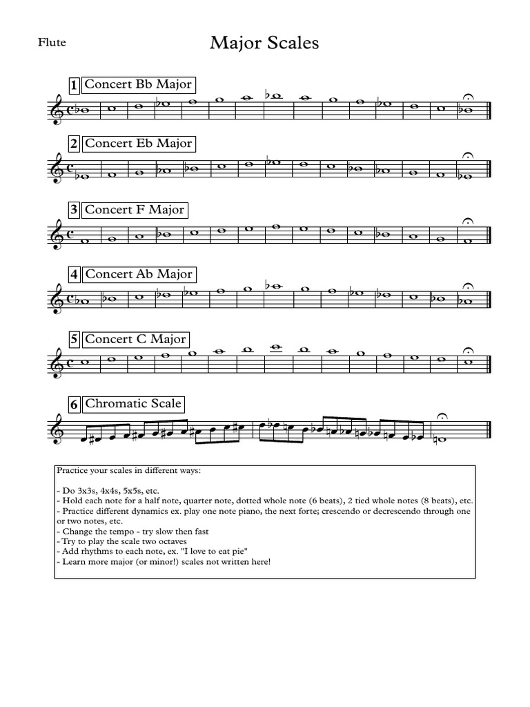 Major Scales Flute