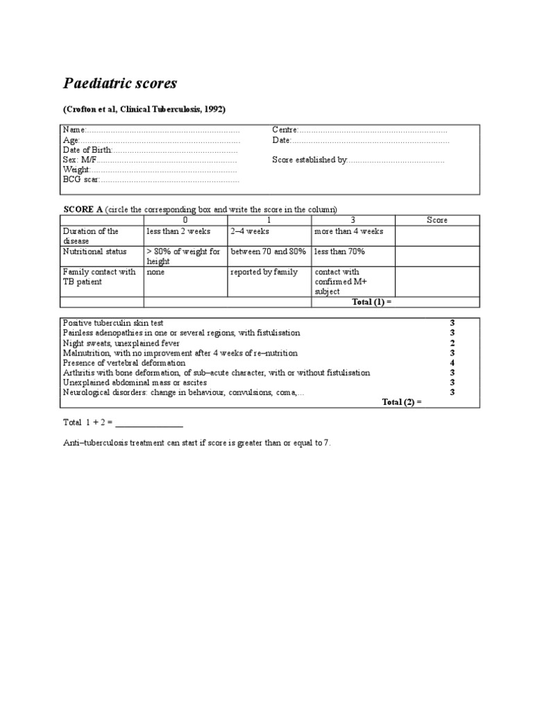 Croft On Score | PDF | Tuberculosis | Diseases And Disorders