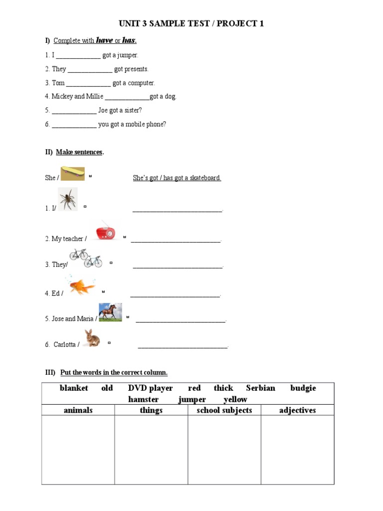 Project 1 Unit 3 Sample Test | PDF | Leisure